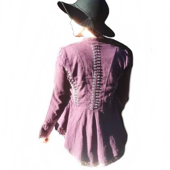 FREE PEOPLE Jacket 'Lace Up Grommet' (Xsmall) - Picture 5 of 8